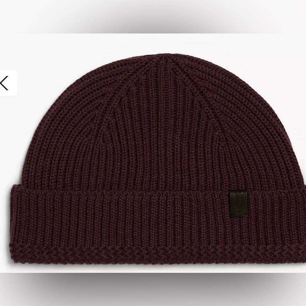 AllSaints Merino Wool Beanie Hat, Burnt Sienna
